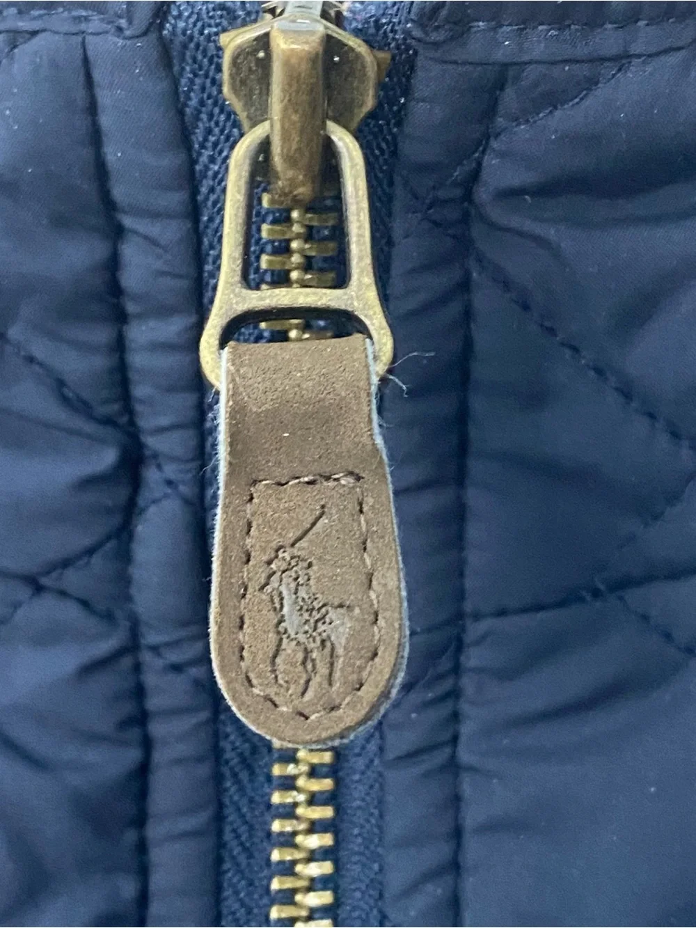 Polo Ralph Lauren Navy Blue Quilted Puffer Jacket Embroidered Logo Size Small 8